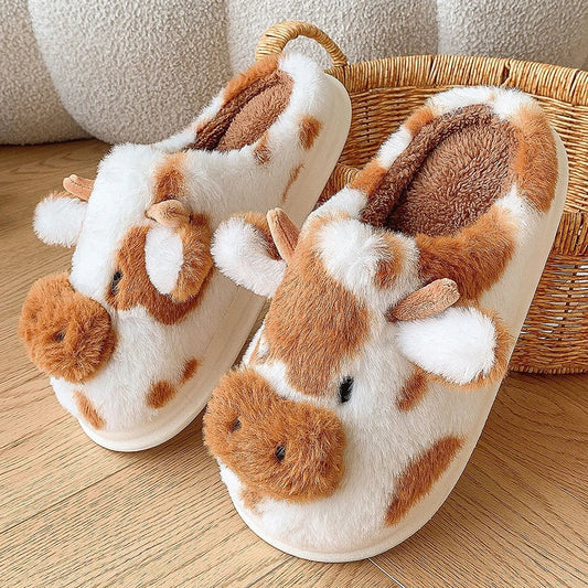Cowzy Plush Slippers ✨