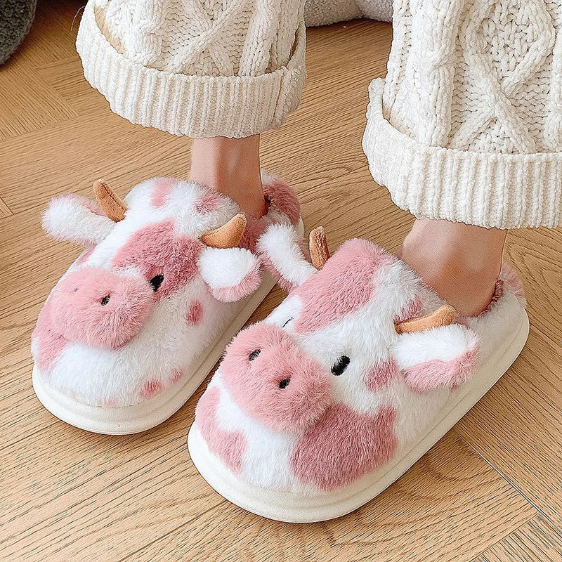 Cowzy Plush Slippers ✨